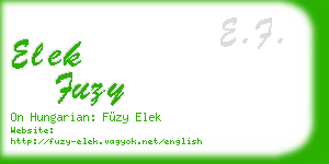 elek fuzy business card