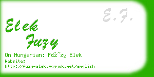 elek fuzy business card